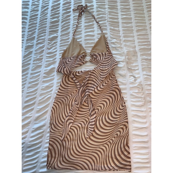 BENNIE MINI DRESS BROWN SWIRL Princess Polly Size 2 - Picture 4 of 6